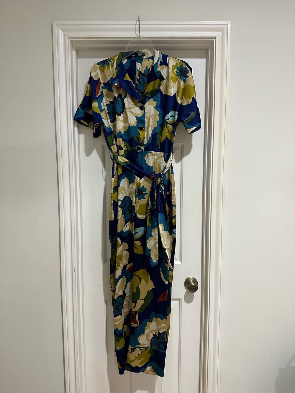 Zara Navy Floral jumpsuit